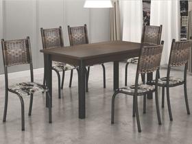 Mesa Tubular 6 cadeiras Prata Craqueado Com Tampo BP Turim 1,40x0,75m Madmelos Mesa Tubular 6 cadeiras Prata Craqueado Com Tampo BP Turim 1,40x0,75m Madmelos