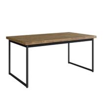 Mesa Tubular 6 lugares Oxford 160cm WoodMel com Preto