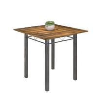 Mesa Tubular 75x75cm Tampo de Madeira 4 Lugares Júlia Soma Móveis Mesa Tubular 75x75cm Tampo de Madeira 4 Lugares Júlia Soma Móveis