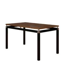 Mesa Tubular Malva 91x68 cm Preta Com Tampo De Madeira BP Nature Artefamol