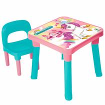 Mesa Unicórnio Com Cadeira Para Meninas Conjunto Infantil Educativo - Monte Líbano Mesa Unicórnio Com Cadeira Para Meninas Conjunto Infantil Educativo - Monte Líbano