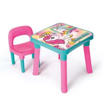 Mesa Unicórnio Mesinha Infantil Didática C/ Cadeira - Mi5070