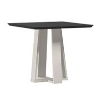 Mesa Valencia 90x90cm - Off White/Preto