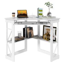 Mesa VECELO 104x76 cm de canto com estação de carregamento branca