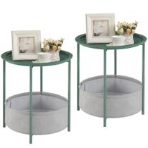 Mesa VECELO Mesa de cabeceira redonda de metal x2