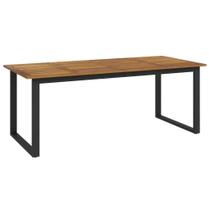 Mesa vidaXL Madeira de acácia de estilo industrial 200x90cm ao ar livre