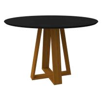 Mesa Vitória 120x120cm - Ypê/Preto