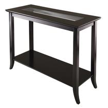 Mesa Winsome Genoa 102cm Espresso com Vidro Temperado Mesa Winsome Genoa 102cm Espresso com Vidro Temperado