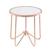 Mesa Yardlio Alivia em vidro fosco em ouro rosa 55x55x56 cm Mesa Yardlio Alivia em vidro fosco em ouro rosa 55x55x56 cm