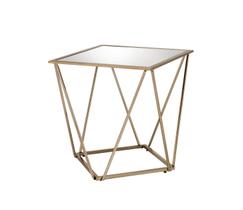 Mesa Yardlio Mirrored Champagne Gold Modern Geometric
