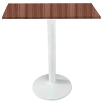 Mesa Zeta Ferro Branco 75 cm (Alt) Disco Redondo Tampo MDP Quadrado 70 cm (Larg) x 2,50 cm Alt Walnut Mesa Zeta Ferro Branco 75 cm (Alt) Disco Redondo Tampo MDP Quadrado 70 cm (Larg) x 2,50 cm Alt Walnut