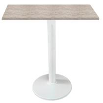 Mesa Zeta Ferro Branco 75 cm Alt Disco Redondo Tampo MDP Quadrado 80 cm Larg x 2,5 cm Alt Castanheira Mesa Zeta Ferro Branco 75 cm Alt Disco Redondo Tampo MDP Quadrado 80 cm Larg x 2,5 cm Alt Castanheira
