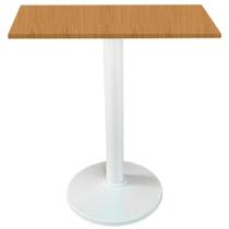 Mesa Zeta Ferro Branco 75 cm Alt Disco Redondo Tampo MDP Quadrado 80 cm Larg x 2,5 cm Alt Samba Mesa Zeta Ferro Branco 75 cm Alt Disco Redondo Tampo MDP Quadrado 80 cm Larg x 2,5 cm Alt Samba