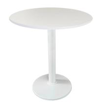 Mesa Zeta Ferro Branco 75 cm (Alt) Disco Redondo Tampo MDP Redondo 80 cm (Larg) x 2,5 cm (Alt) Branco