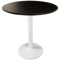 Mesa Zeta Ferro Branco 75 cm (Alt) Disco Redondo Tampo MDP Redondo 80 cm (Larg) x 2,50 cm (Alt) Preto Mesa Zeta Ferro Branco 75 cm (Alt) Disco Redondo Tampo MDP Redondo 80 cm (Larg) x 2,50 cm (Alt) Preto