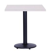 Mesa Zeta Ferro Preto 75 cm (Alt) Disco Redondo Tampo MDP Quadrado 60 cm (Larg) x 2,50 cm (Alt) Branco
