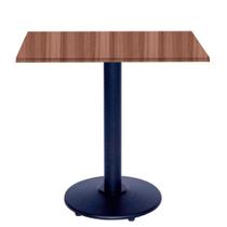 Mesa Zeta Ferro Preto 75 cm (Alt) Disco Redondo Tampo MDP Quadrado 80 cm (Larg) x 2,50 cm (Alt) Walnut