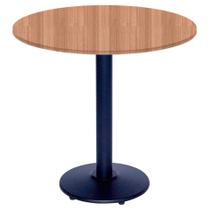 Mesa Zeta Ferro Preto 75 cm (Alt) Disco Redondo Tampo MDP Redondo 60 cm (Larg) x 2,50 cm (Alt) Noce Nat