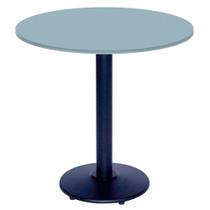 Mesa Zeta Ferro Preto 75 cm (Alt) Disco Redondo Tampo MDP Redondo 80 cm (Larg) x 2,50 cm (Alt) Cinza