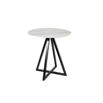 Mesa Zig - Base Preta - Tampo Redondo 90cm - Mármore Espírito Santo
