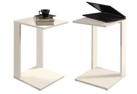 Mesas Cabeceira De Canto 2 Mesas Móvel Namur Off White 65cm