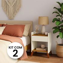 Mesas de Cabeceira Veneza Retrô Mesinhas com Gaveta Moderno Criado Quarto Casal Solteiro