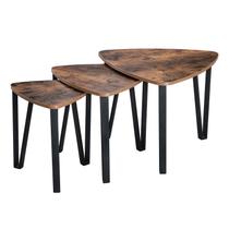 Mesas de café Nesting VASAGLE ULNT13X rústicas marrom/pretas