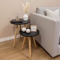 Mesas De Canto Pé Palito Redonda 2 Mesas Retro