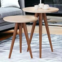 Mesas de Canto Perola 8003 Kit com 02 mesas -Off White - Jb Móveis Mesas de Canto Perola 8003 Kit com 02 mesas -Off White - Jb Móveis