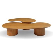 Mesas De Centro Orgânica Vincent 135x60 Freijó Mesas De Centro Orgânica Vincent 135x60 Freijó