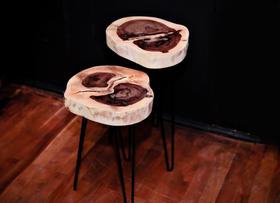 Mesas laterias rusticas orgânicas (JOGO)