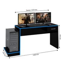 Mesas para Computador Gamer Preto Azul