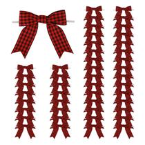 Meseey 50 Piezas de Lazos Artesanales de Grosgrain de Cuadros Rojos y Negros de 7.5 cm