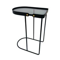 Mesinha Apoio Metal Preto Design Moderno Vidro Fumê Mesinha Apoio Metal Preto Design Moderno Vidro Fumê