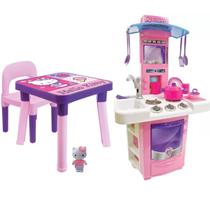 Mesinha Cadeira Infantil Hello Kitty + Big Cozinha Comidinha