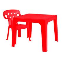 Mesinha + Cadeira Infantil Plastica Atividade Cores Mor