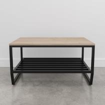 Mesinha Central Retangular MDF e Ferro Estilo Industrial