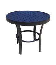 Mesinha centro Apoio Redonda Aluminio Ripado Sala Jardim - Liz Decor