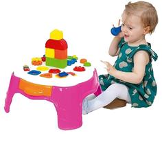 Mesinha com Atividades - Mesa de Atividades - Play Time - Rosa - Cotiplás Mesinha com Atividades - Mesa de Atividades - Play Time - Rosa - Cotiplás