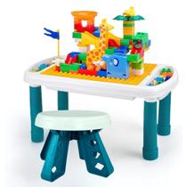 Mesinha Com Cadeira E Blocos De Montar 81 Peças - Castela Mesinha Com Cadeira E Blocos De Montar 81 Peças - Castela