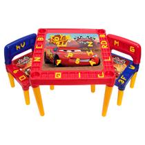 Mesinha Com Cadeiras Para Crianças Resistente Desenho Carros