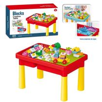 Mesinha Criativa Baby Land Vermelho Com 56 Blocos Kids Home