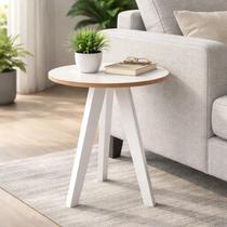 Mesinha de Apoio MDF Branca Mesa Lateral Compacta 40x53