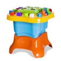 Mesinha de Atividades Azul com Blocos Brinquedo Educativo - Cardoso Toys