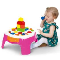Mesinha de atividades infantil play time rosa - cotiplas