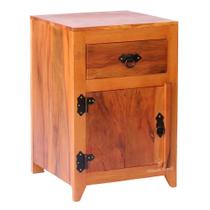 Mesinha de Cabeceira 40 cm 1 Gaveta 1 Porta em Madeira de Demolição Natural Mesinha de Cabeceira 40 cm 1 Gaveta 1 Porta em Madeira de Demolição Natural