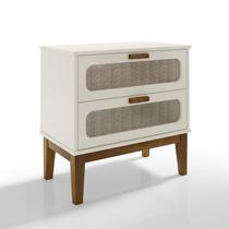 mesinha de cabeceira retro alto padrão estilo europeu Santorini 60cm Off White