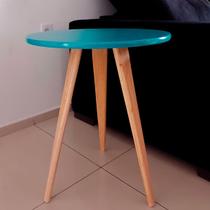 Mesinha de Canto Centro Decoração Redonda MDF Retrô