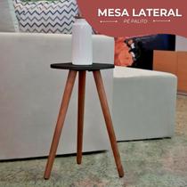 Mesinha De Canto Lateral Pé Palito De Madeira