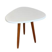 Mesinha de Canto Pé Palito Retrô MDF 52cm com Pés em Madeira